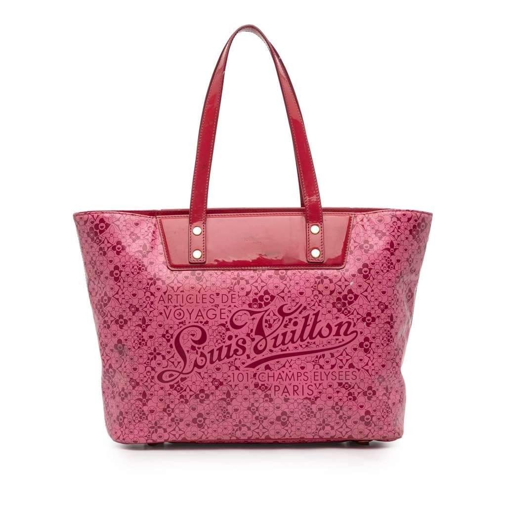 Louis Vuitton Takashi Murakami Coated Canvas Cosmic Blossom Tote PM Pink Canvas Good - Front View