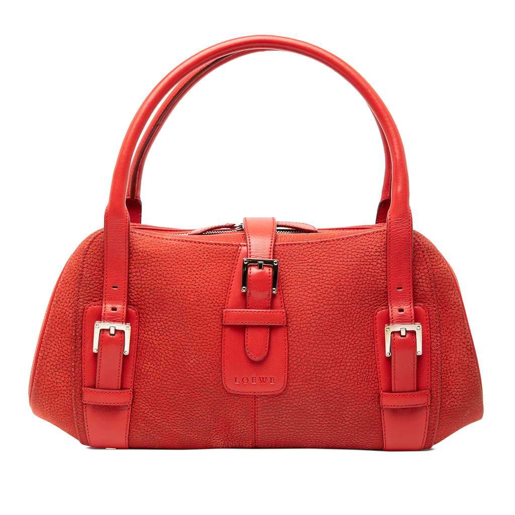 Loewe Nubuck Senda Handbag Red Leather Very good - Front View