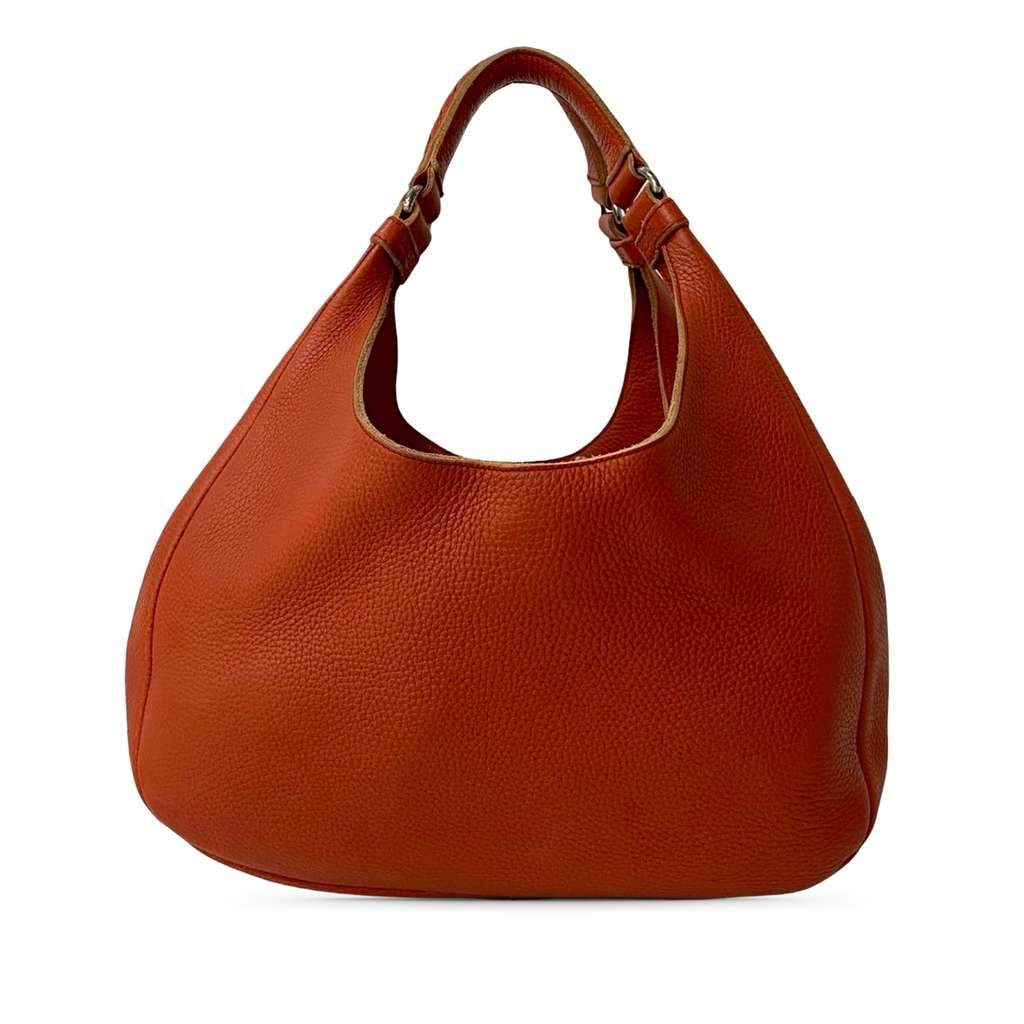 Bottega Veneta Medium Intrecciato Trimmed Nappa Campana Hobo Orange Leather Very good condition - Front View