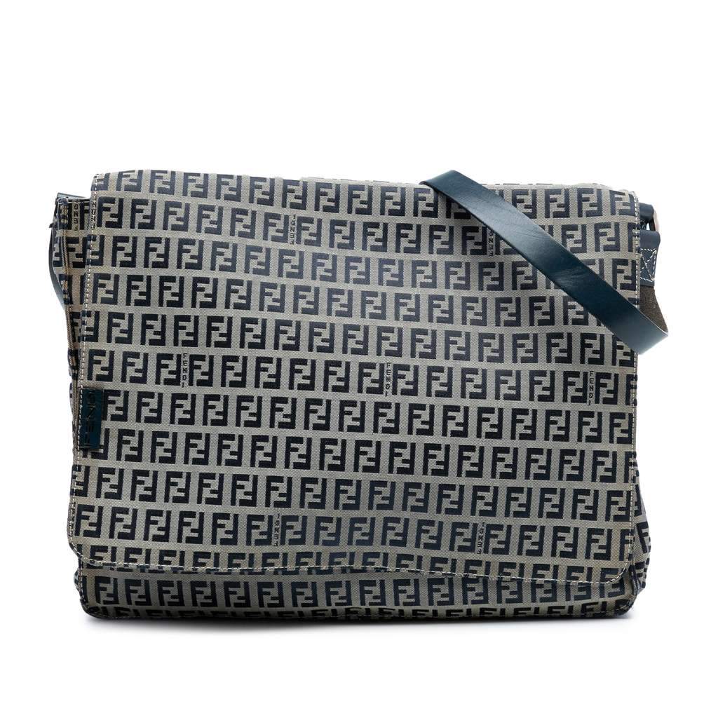 Fendi Zucchino Canvas Crossbody Grey Canvas Very good - Front View