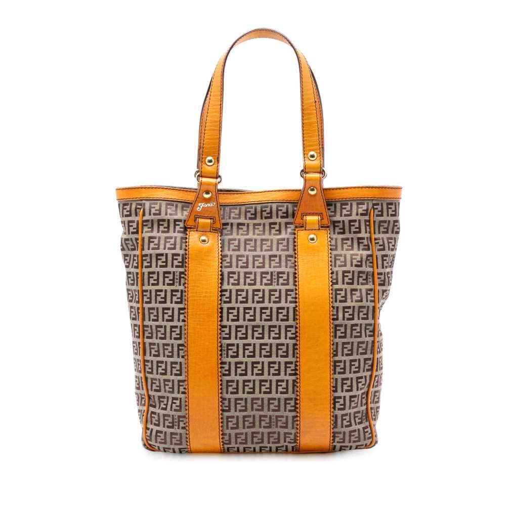 Fendi Zucchino Canvas Tote Brown Canvas Very good - Front View