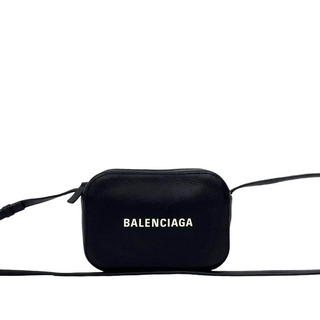 Balenciaga XS Leather Everyday Camera Bag Black Leather Good - Front View