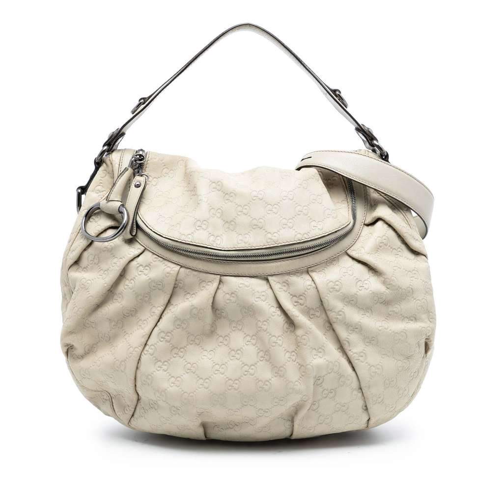 Gucci Guccissima Icon Bit Satchel White Leather Very good - Front View