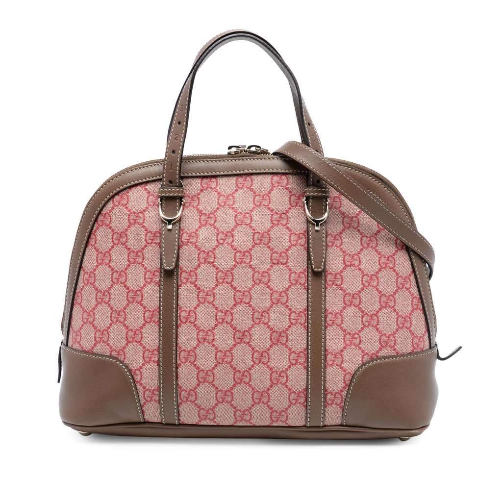 Gucci Small GG Supreme Nice Dome Satchel Pink Canvas Very good condition - Front View