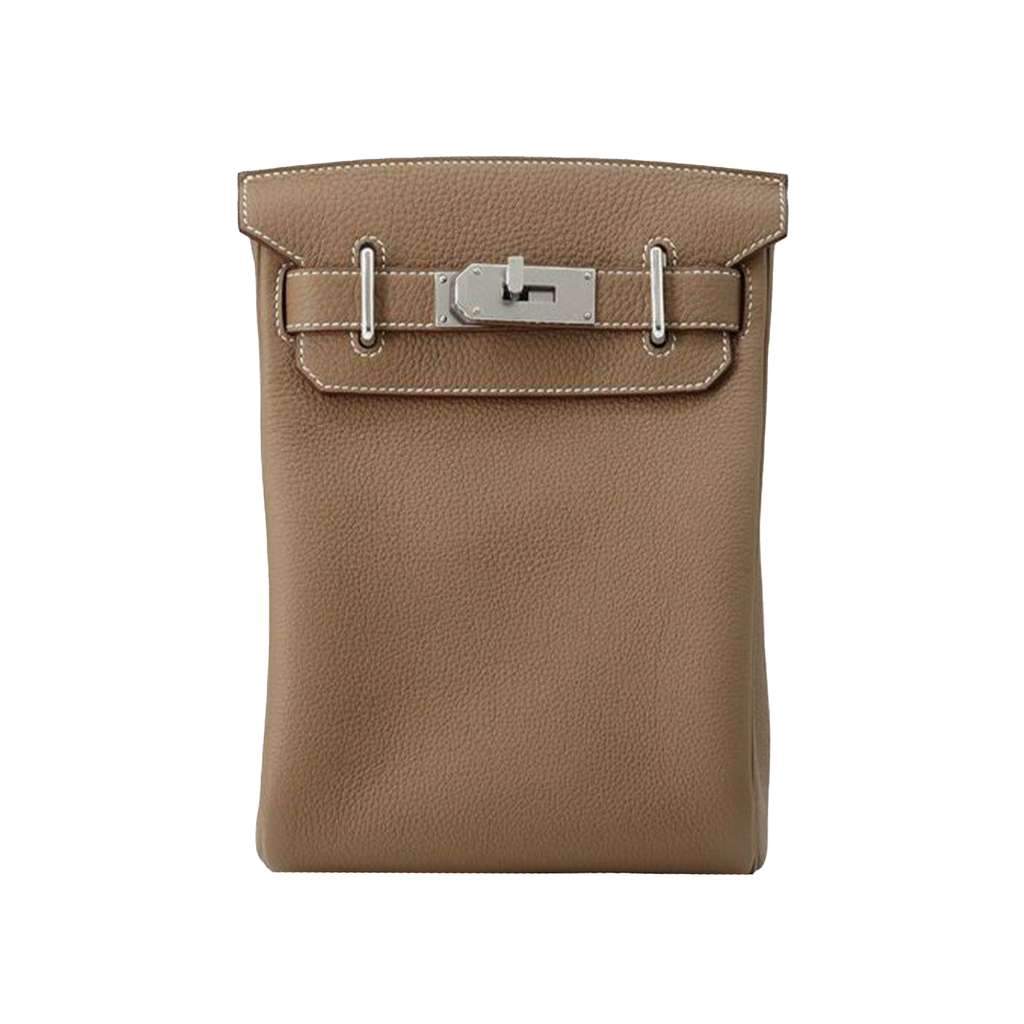 Hermès Togo Kelly Hac A Dos PM Brown Leather Very good condition - Front View