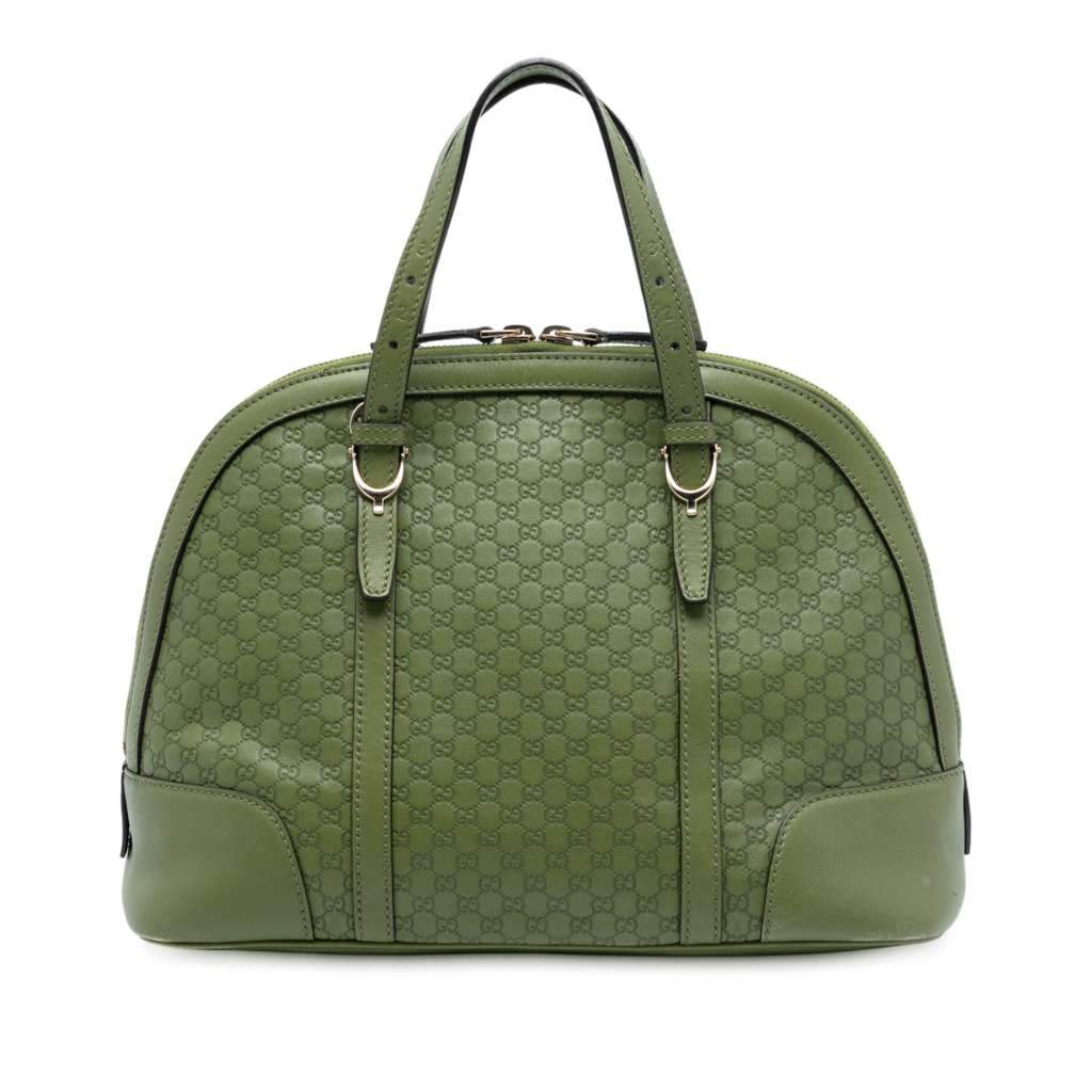 Gucci Medium Microguccissima Nice Dome Satchel Green Leather Very good - Front View