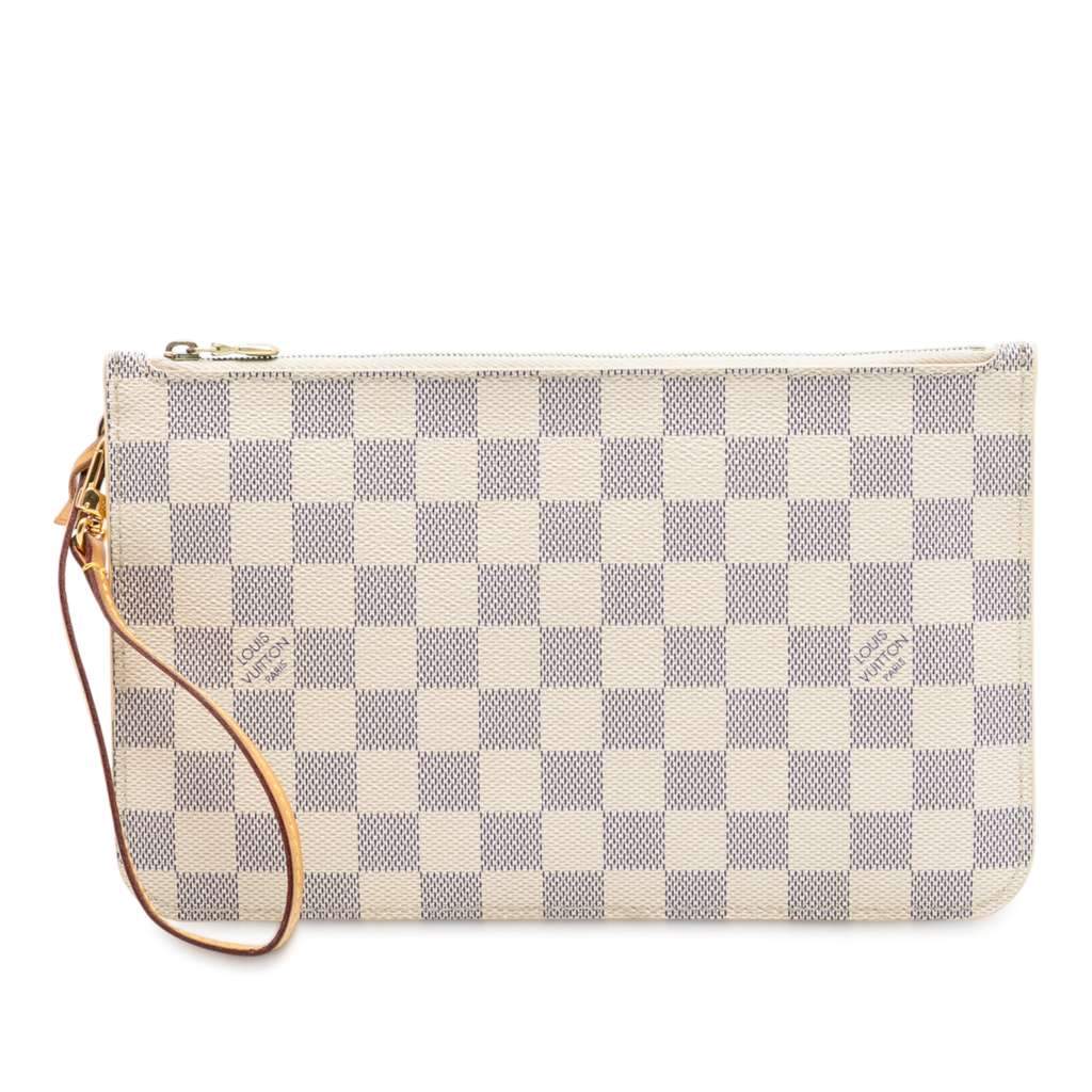 Louis Vuitton Damier Azur Neverfull MM Pouch White Very good - Front View