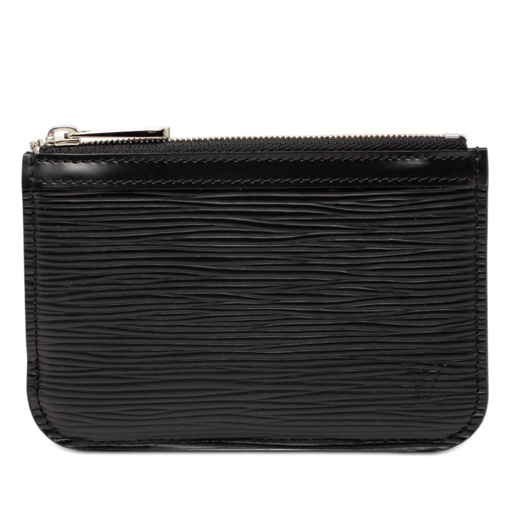 Louis Vuitton Epi Key Pouch Black Leather Good - Front View