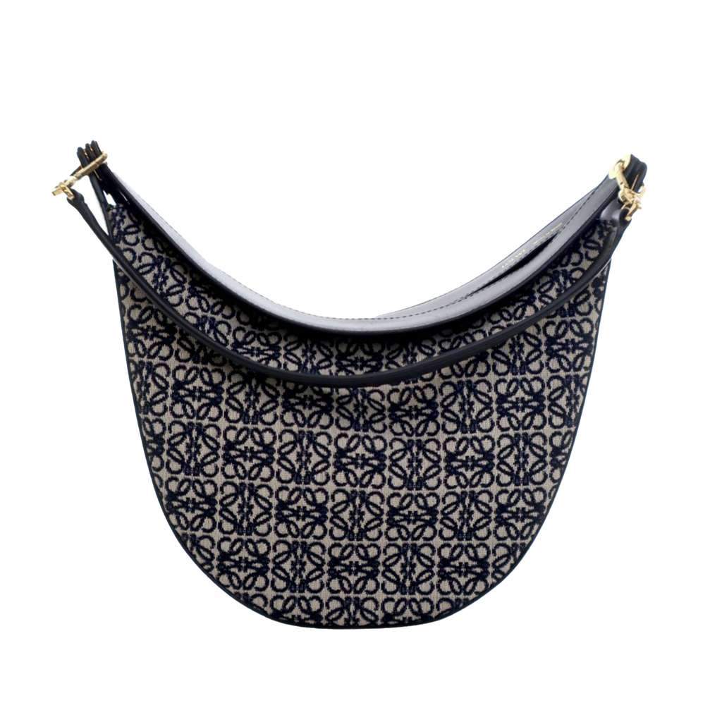 Loewe Small Anagram Canvas Luna Hobo Black Canvas Very good condition - Front View