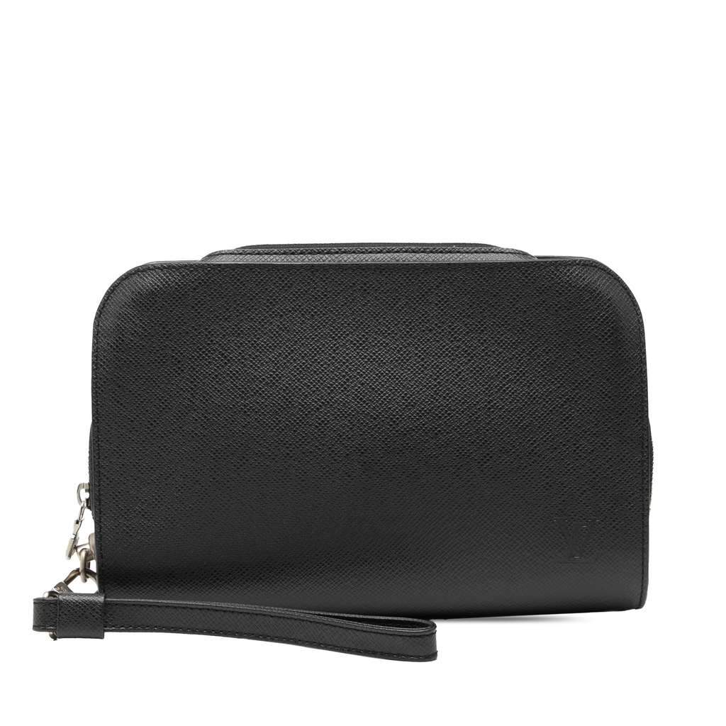 Louis Vuitton Taiga Pochette Baikal Black Leather Good - Front View