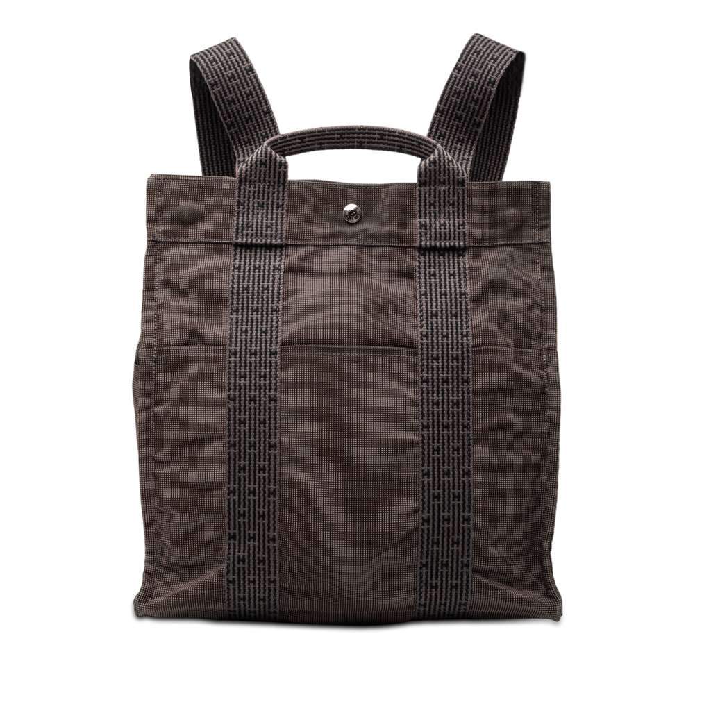 Hermès Canvas Herline Backpack MM Grey Canvas Good condition - Front View