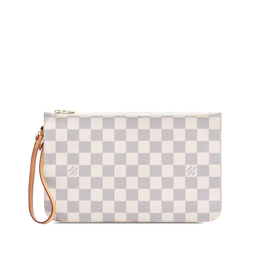 Louis Vuitton Damier Azur Neverfull MM Pouch White Very good - Front View
