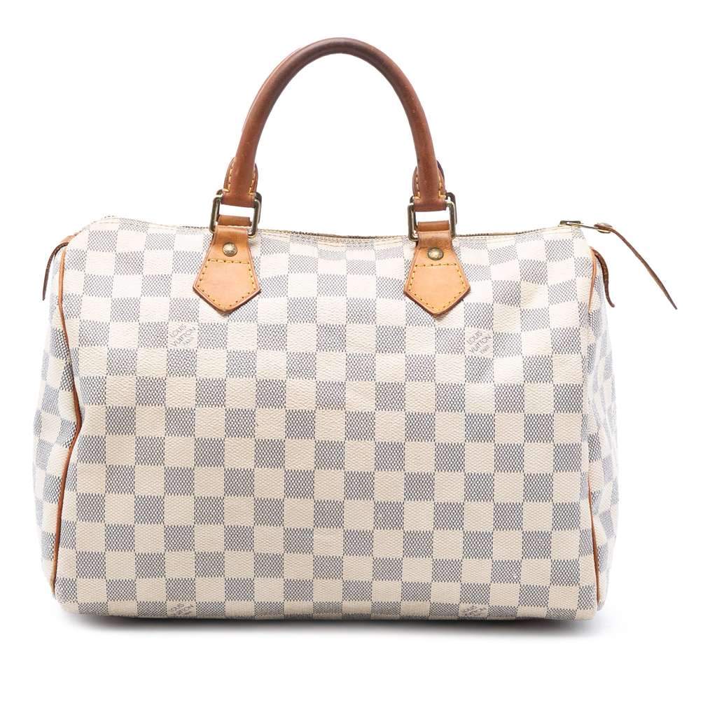 Louis Vuitton Damier Azur Speedy 30 White Very good - Front View