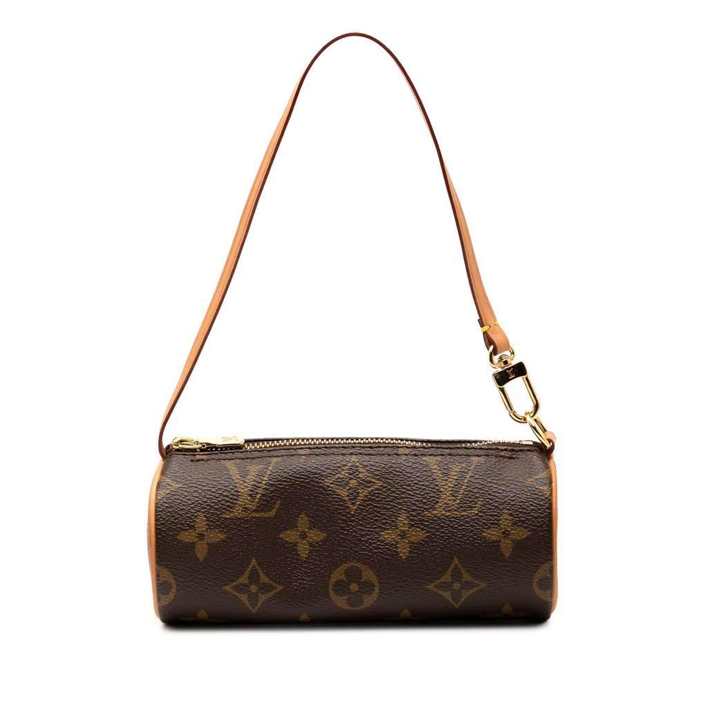 Louis Vuitton Monogram Papillon Pochette Brown Good - Front View