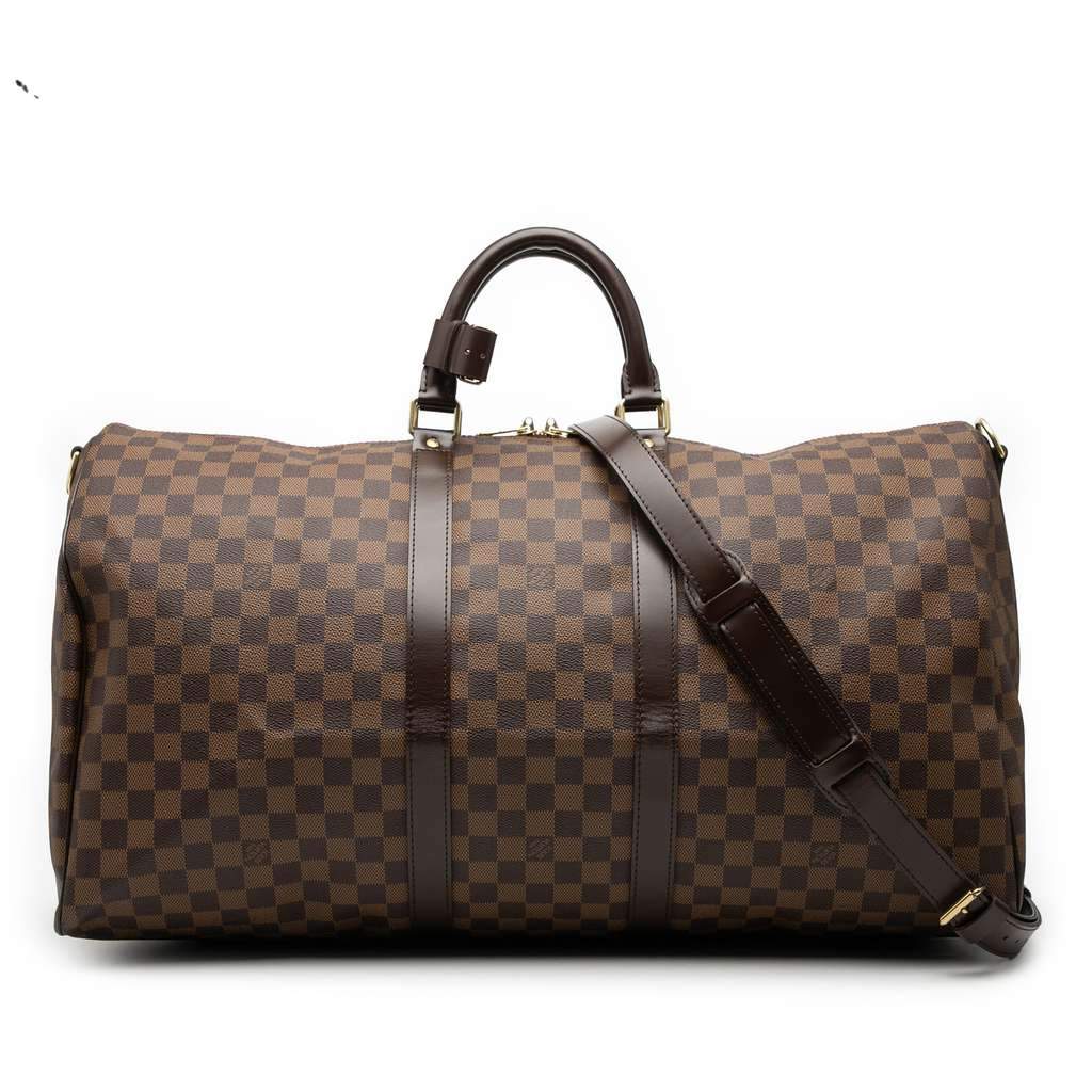Louis Vuitton Damier Ebene Keepall Bandouliere 55 Brown Very good condition - Front View