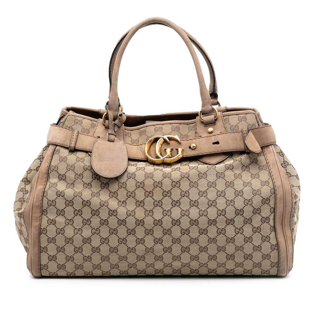 Gucci GG Canvas Running Tote Brown Canvas Very good condition - Front View