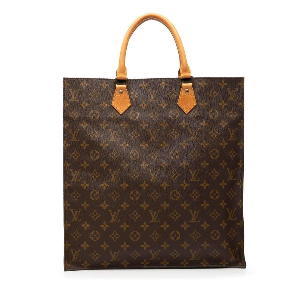 Louis Vuitton Monogram Sac Plat Brown Good - Front View