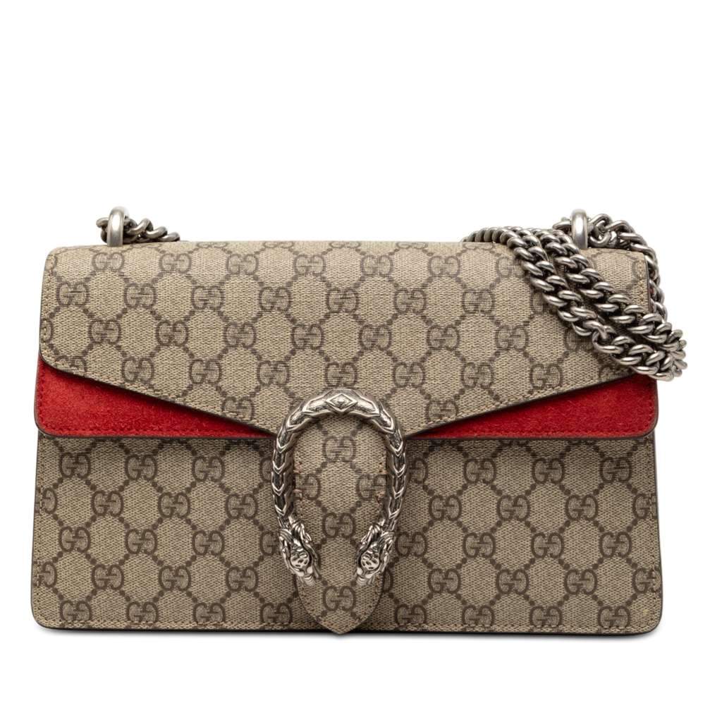 Gucci Medium GG Supreme Dionysus Shoulder Bag Brown Canvas Very good - Front View