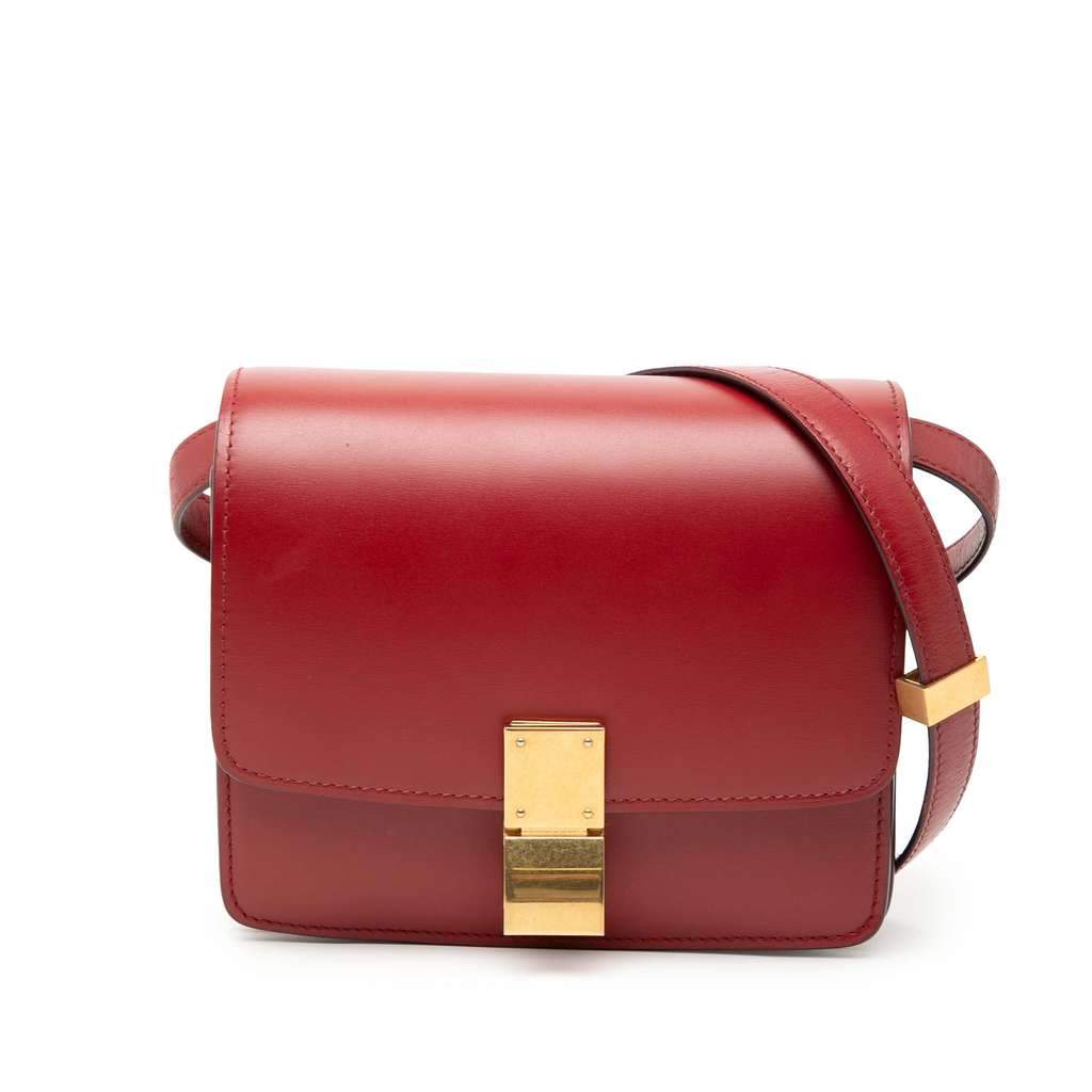 Celine Small Calfskin Classic Box Red Leather Very good - Front View