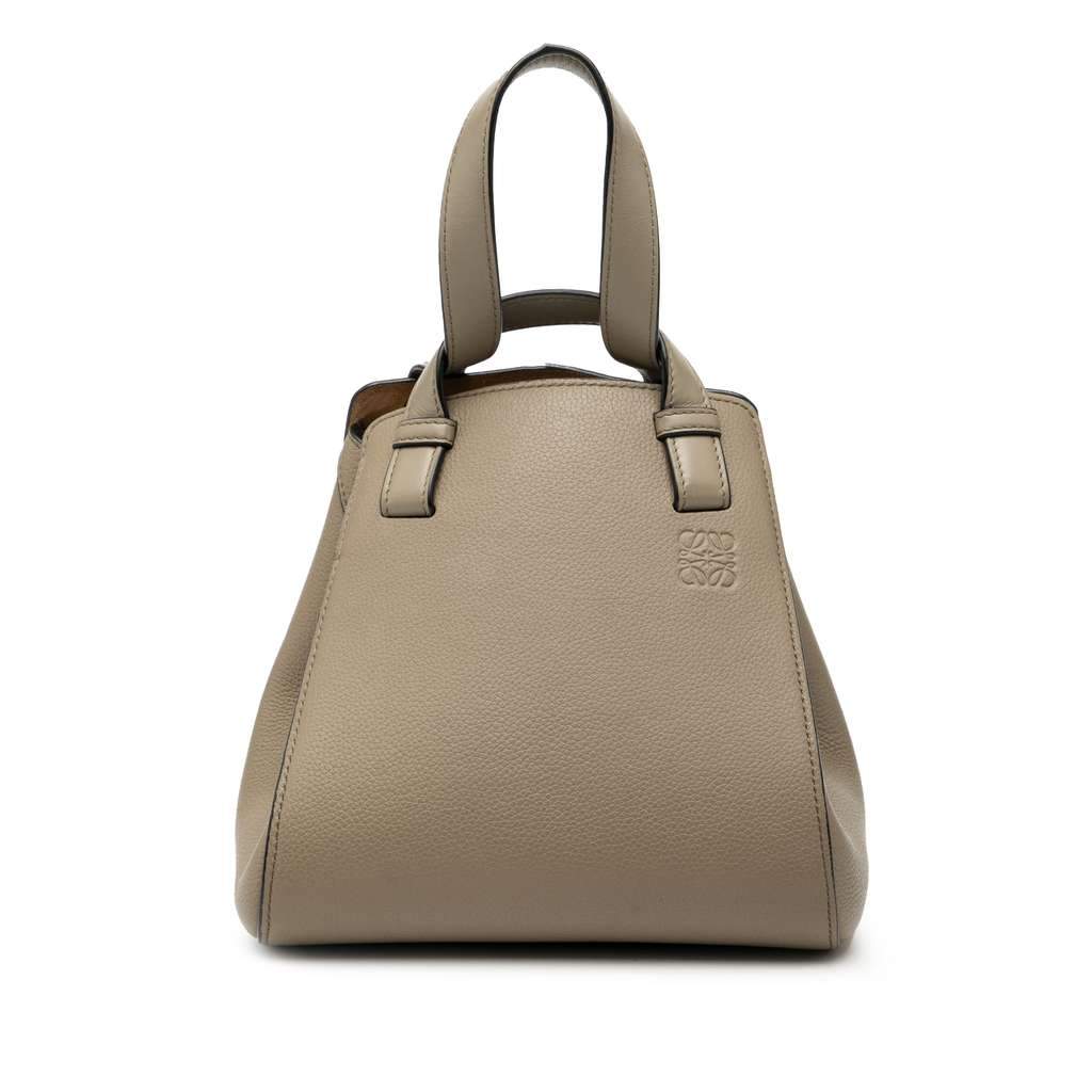 Loewe Leather Hammock Nugget Bag Brown Leather Good - Front View