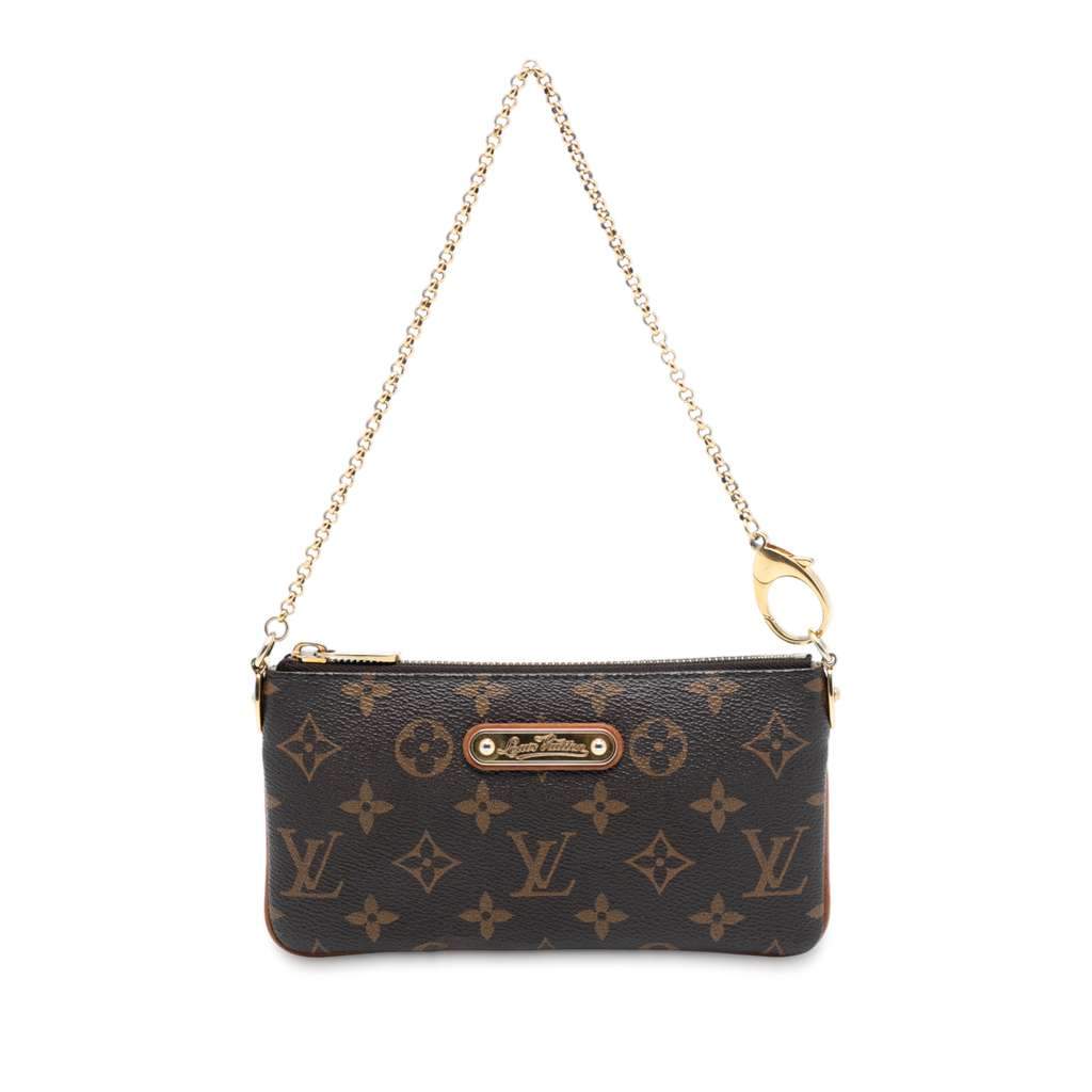 Louis Vuitton Monogram Pochette Milla MM Brown Good - Front View