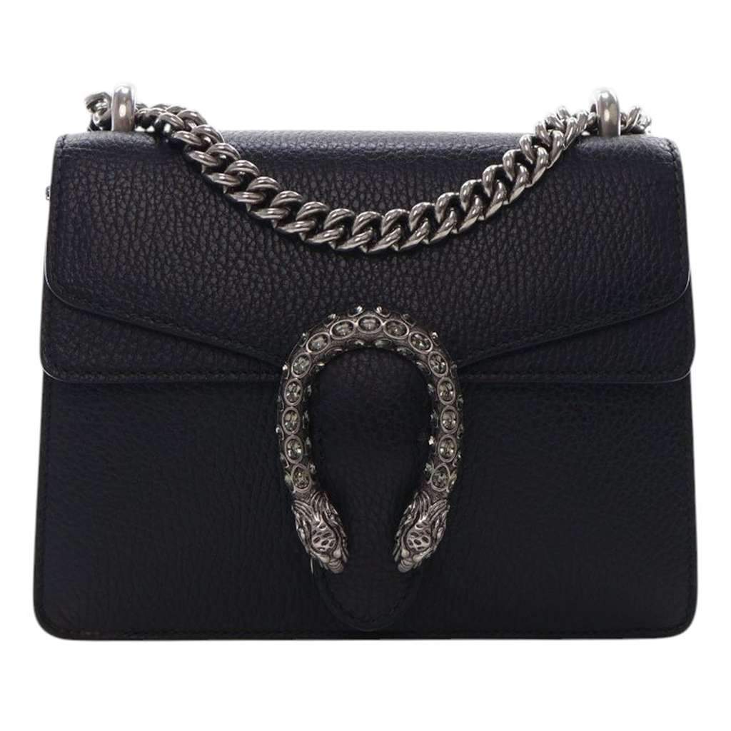 Gucci Small Leather Dionysus  Crossbody Black Leather Good - Front View