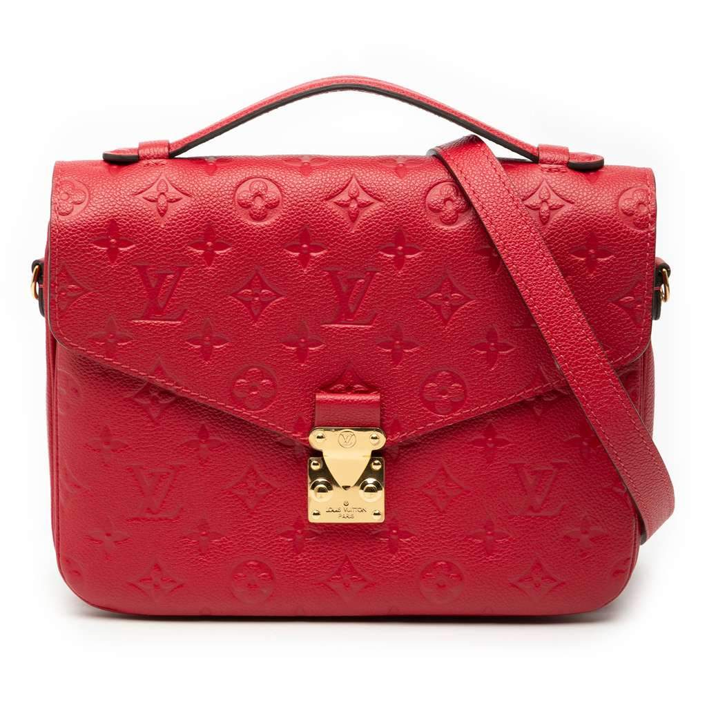 Louis Vuitton Monogram Empreinte Pochette Metis Red Leather Good - Front View