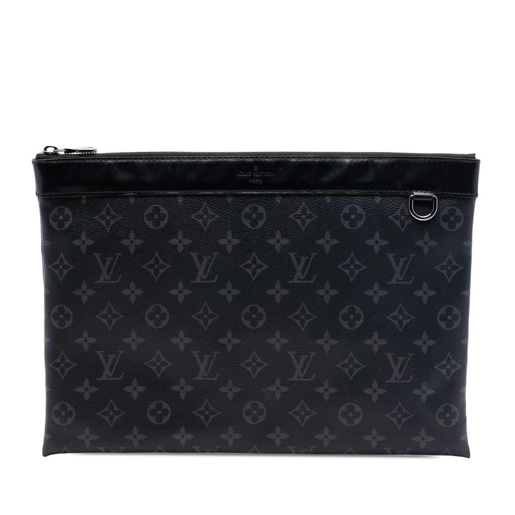 Louis Vuitton Monogram Eclipse Discovery Pochette GM Black Very good condition - Front View