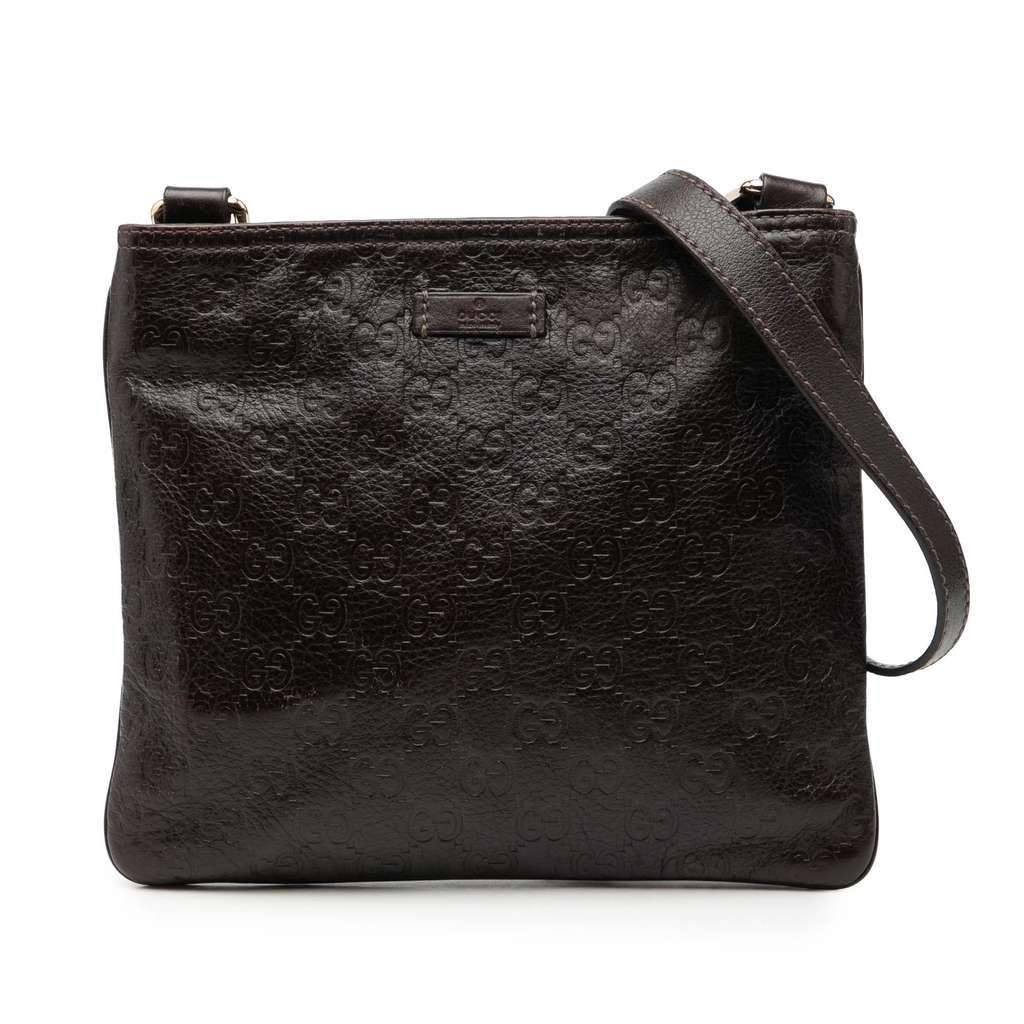 Gucci Guccissima Crossbody Brown Leather Very good - Front View