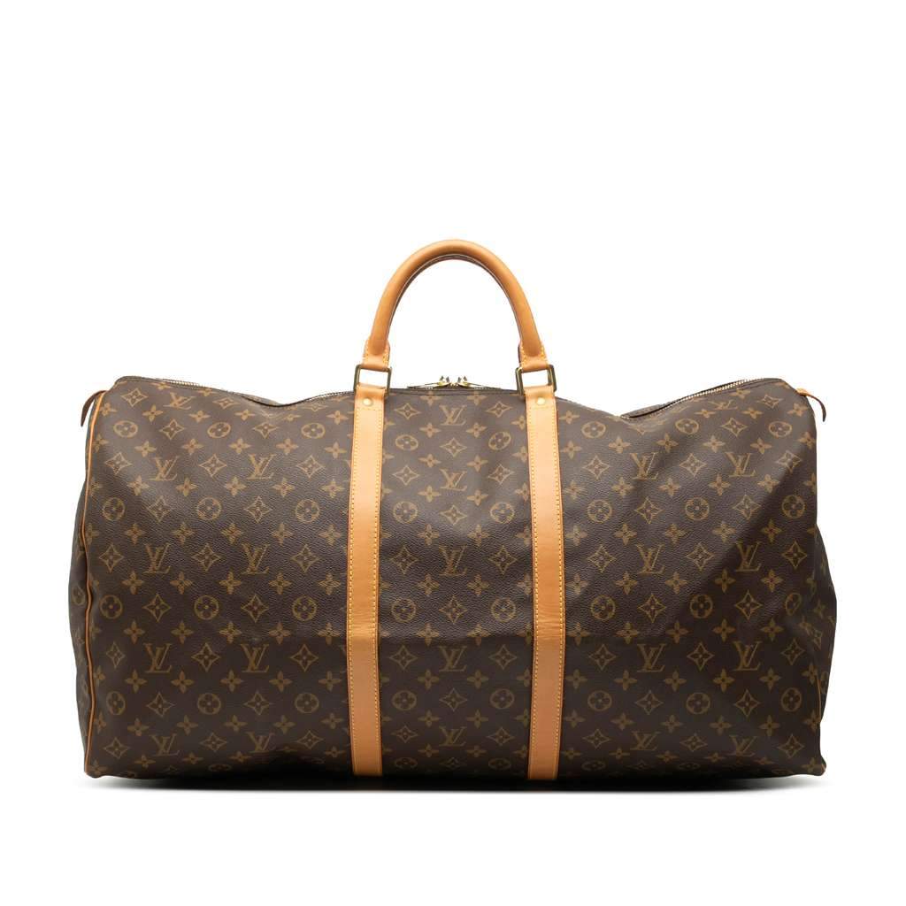 Louis Vuitton Monogram Keepall 60 Brown Good - Front View