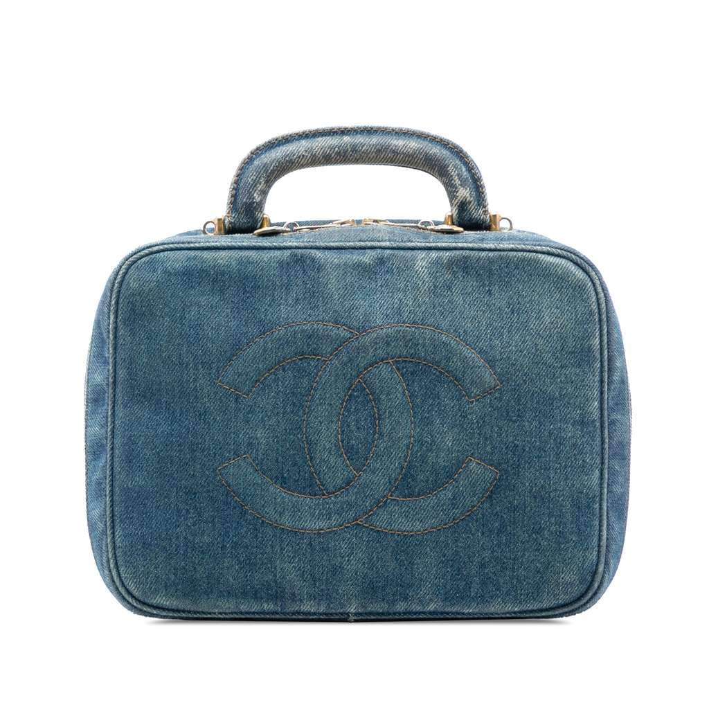 Chanel CC Denim Vanity Bag Blue Denim Very good - Front View