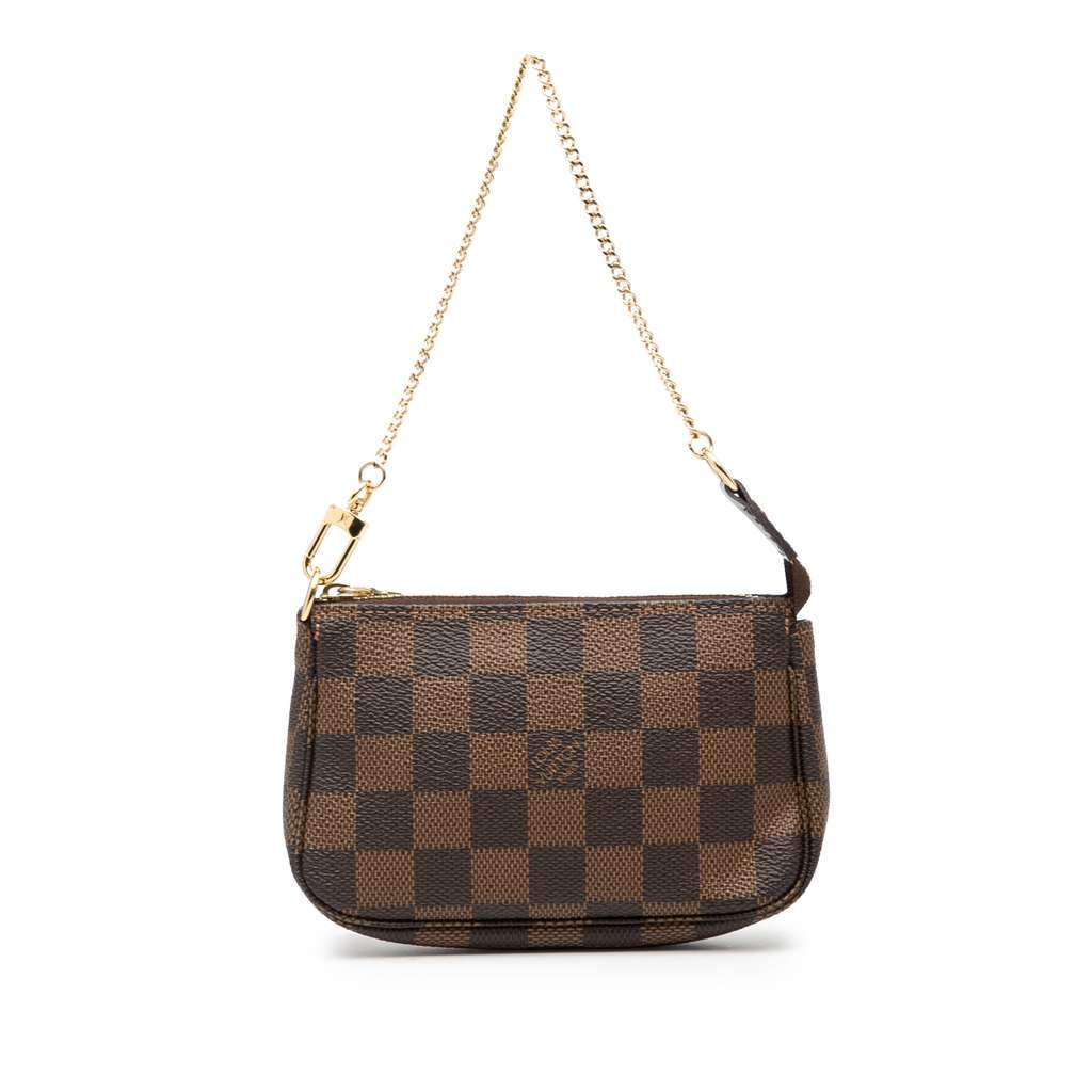 Louis Vuitton Damier Ebene Mini Pochette Accessoires Brown Very good - Front View