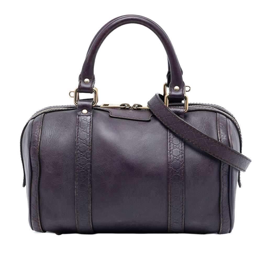 Gucci Small Guccissima Trimmed Leather Joy Boston Bag Purple Leather Very good - Front View
