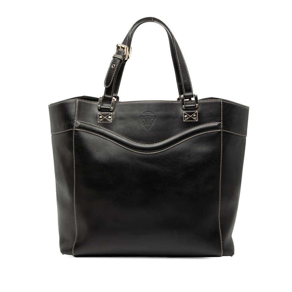 Gucci Leather Hysteria Crest Tote Black Leather Very good - Front View