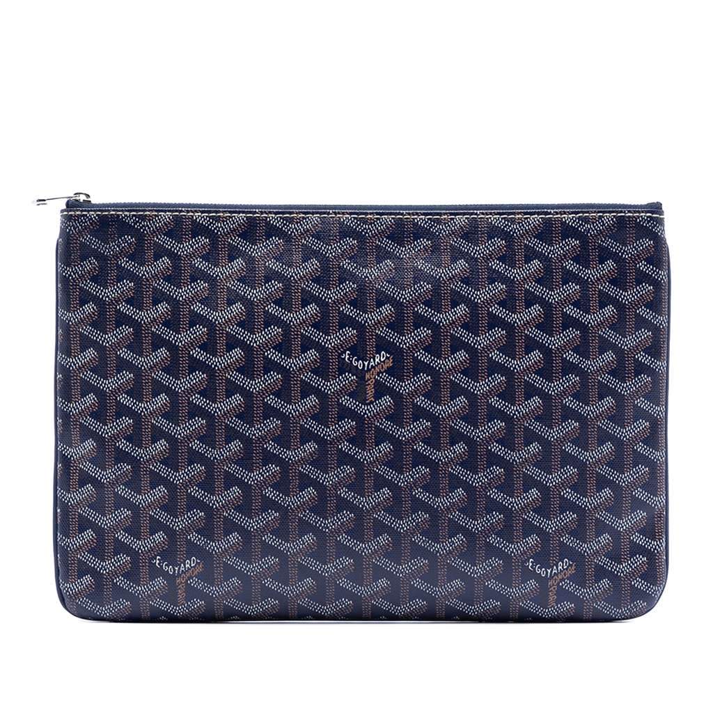 Goyard Goyardine Senat MM Blue Canvas Good - Front View
