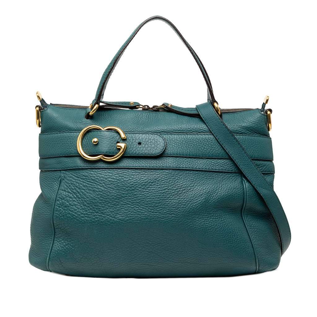 Gucci Medium Leather Ride Top Handle Bag Green Leather Very good - Front View