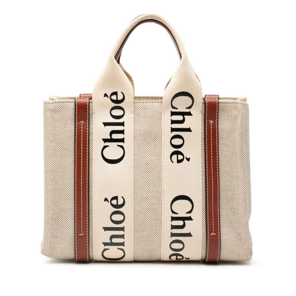 Chloé Small Canvas Woody Tote Brown Canvas Very good condition - Front View