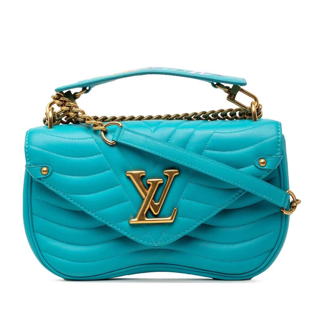 Louis Vuitton New Wave Chain Bag MM Blue Leather Very good - Front View