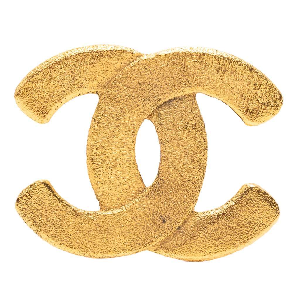 Chanel Gold Plated CC Brooch Gold Metal Very good - Front View