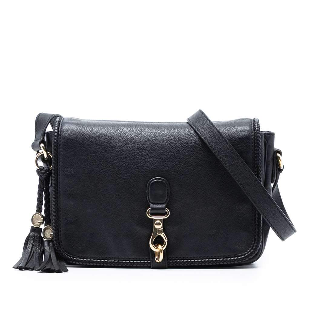 Gucci Leather Marrakech Crossbody Black Leather Good - Front View