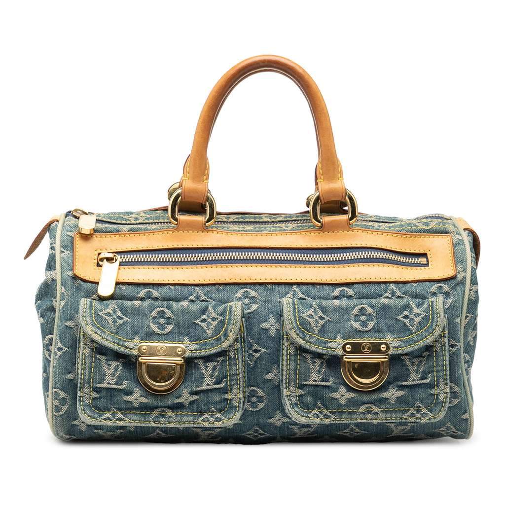 Louis Vuitton Monogram Denim Neo Speedy 30 Blue Denim Good - Front View