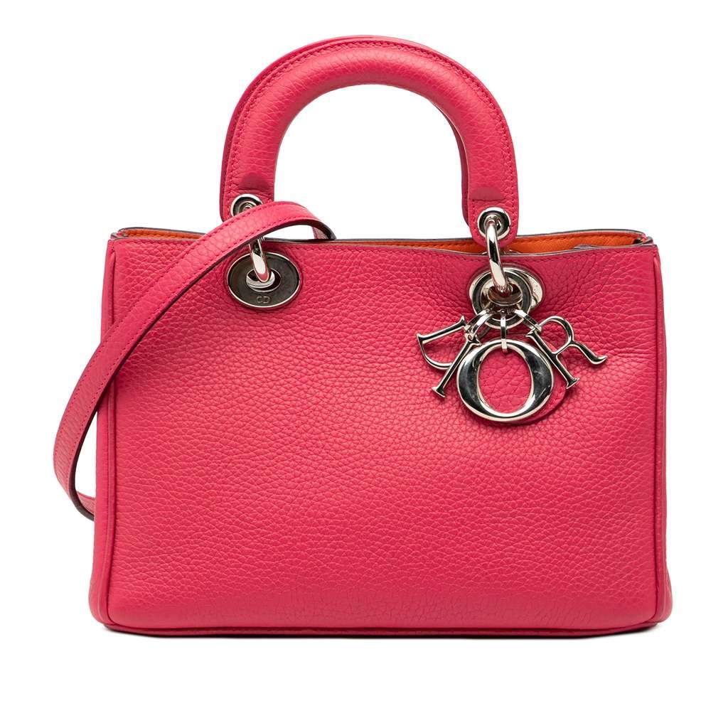 Dior Mini Leather Diorissimo Satchel Pink Leather Very good condition - Front View