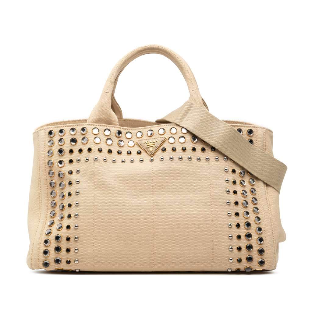 Prada Canvas Canapa Bijoux Satchel Brown Canvas Very good condition - Front View