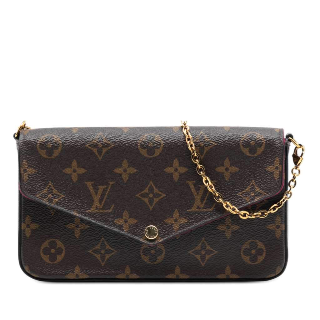 Louis Vuitton Monogram Pochette Felicie Brown Good - Front View