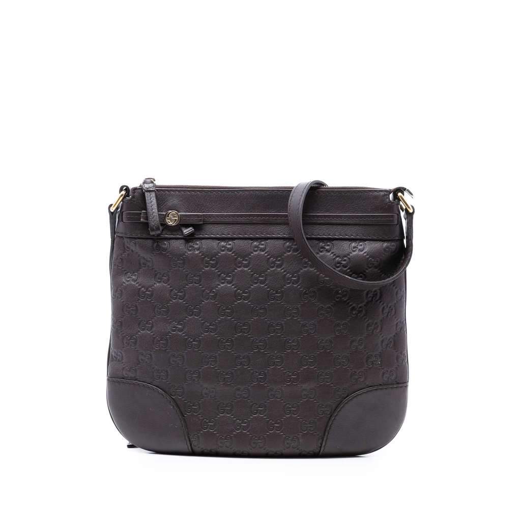 Gucci Guccissima Mayfair Crossbody Brown Leather Very good - Front View