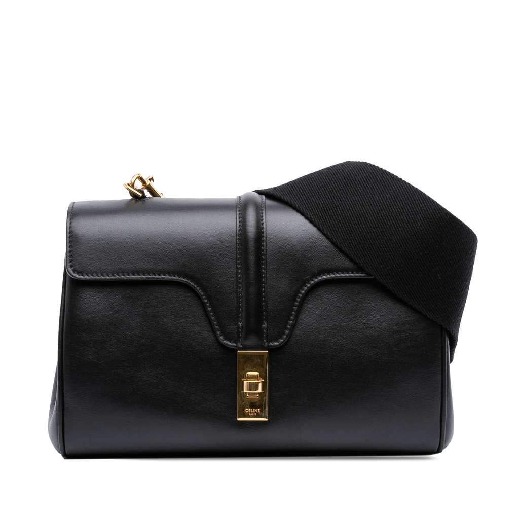 Celine Teen Smooth Calfskin Soft 16 Crossbody Black Leather Very good condition - Front View