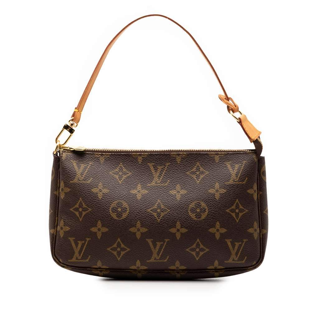 Louis Vuitton Monogram Pochette Accessoires Brown Good - Front View