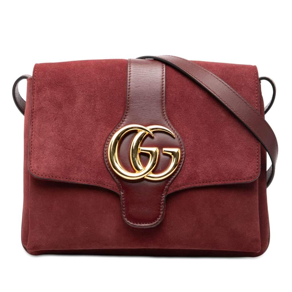 Gucci Medium Suede Arli Crossbody Red Leather Very good - Front View