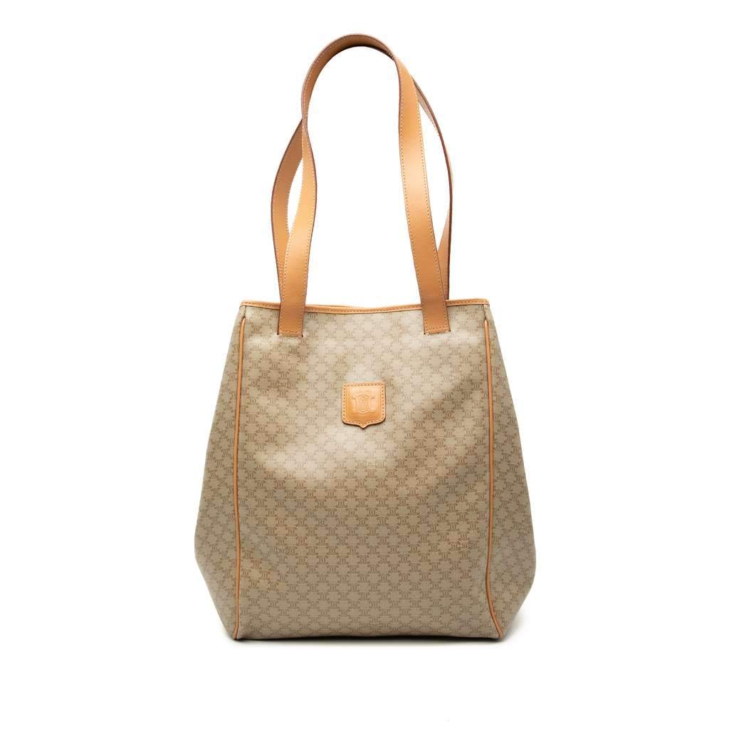 Celine Macadam Coated Canvas Tote Brown Canvas Very good - Front View