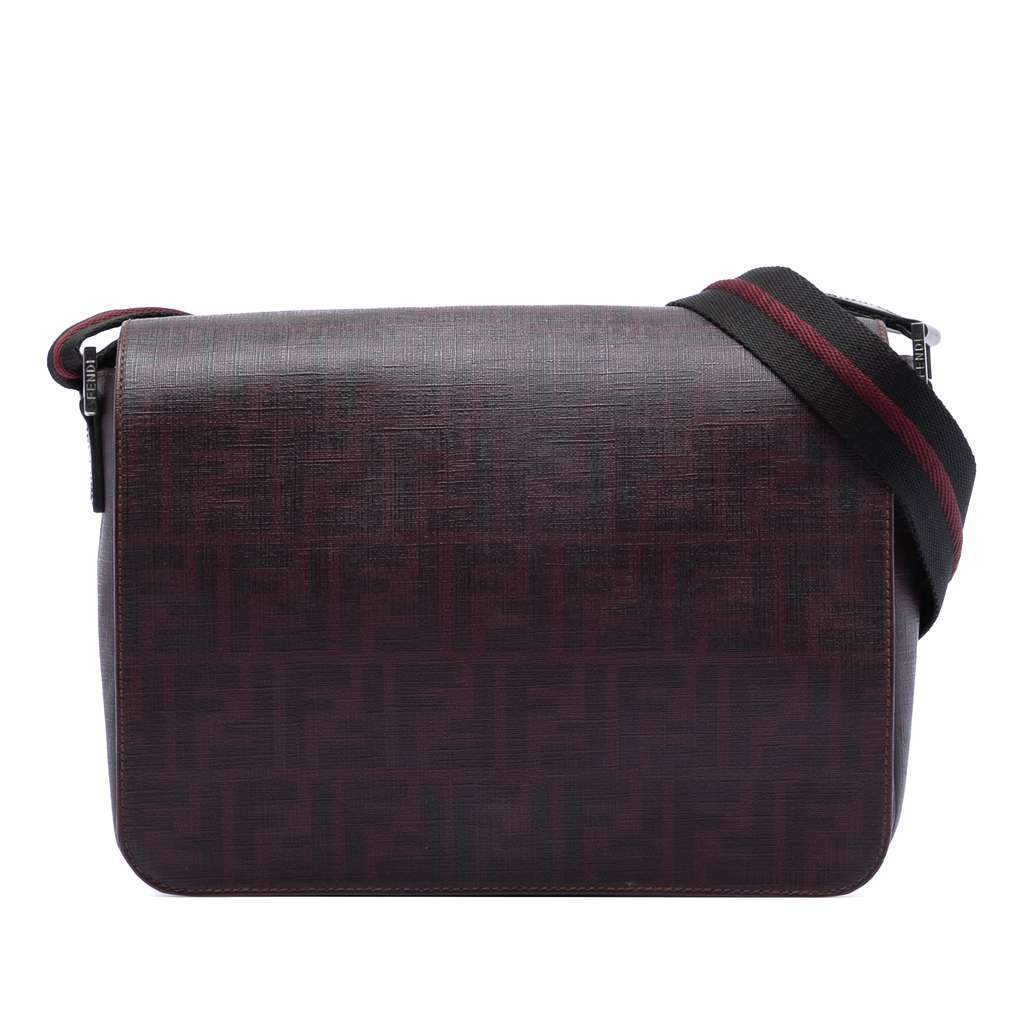 Fendi Zucca Spalmati Flap Crossbody Red Canvas Very good condition - Front View